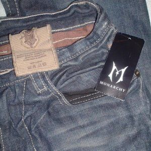 MONARCHY JEANS 30 cotton vintage distressed NWT 30 X 35